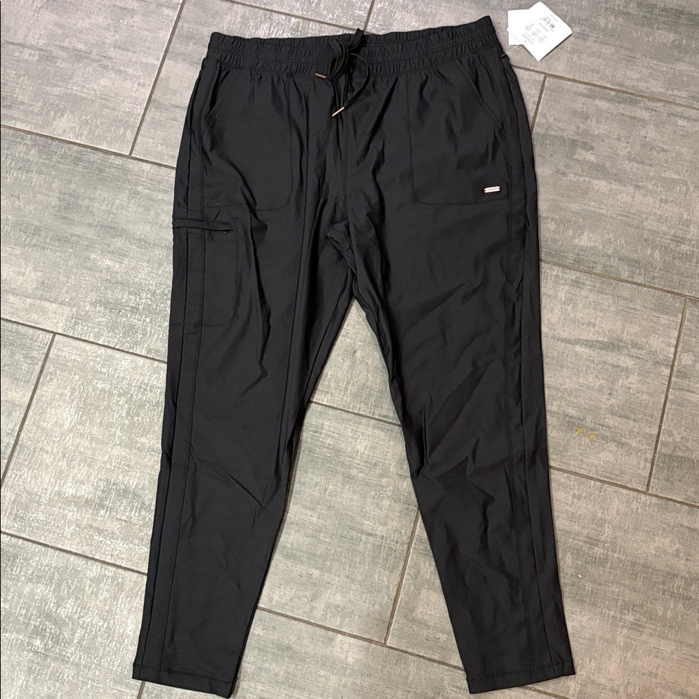 Form by Cherokee black tapered pants tie front size XL